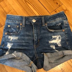 High waisted ripped shorts